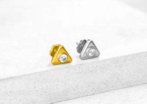 Triad Bezel Men's Silver Ear Stud From Orionz Jewels