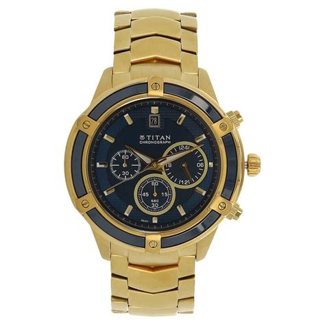 Buy Online Titan Chronograph Blue Dial Stainless Steel Strap Watch for ...