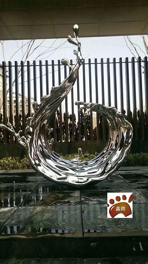 不锈钢抽象水景雕塑地产公园摆件-月亮、圆圈、圆环雕塑