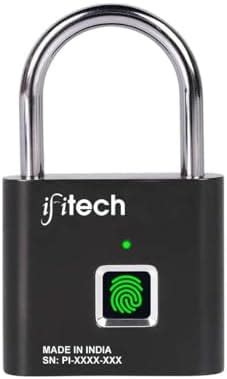 eLinkSmart Heavy Duty Fingerprint Padlock with Key Backup, Waterproof ...