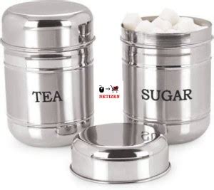 netizen Stainless Steel Tea Coffee & Sugar Container - 800 ml Price in ...