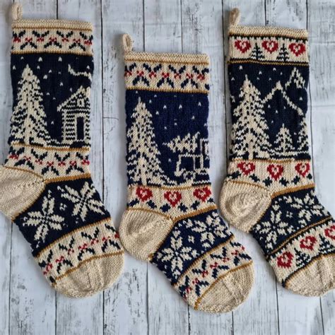 Fair Isle Christmas Stocking Knitting Pattern Dancing Diamonds Fair