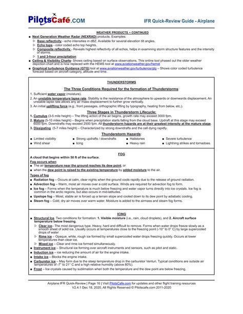 Ifr quick reviewsheets pilot cafe | PDF