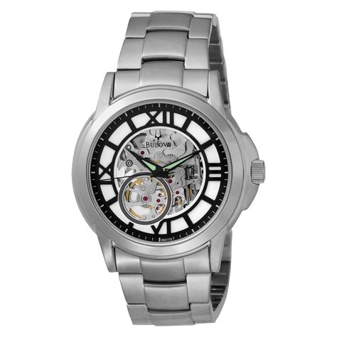 Bulova Men's 96A110 Mechanical Hand-Wind Automatic White Dial Watch ...