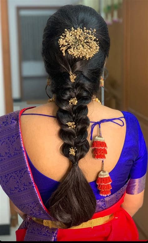 Pin by Vidhosha.V on Hairstyle | Hair styles, Hair style on saree ...