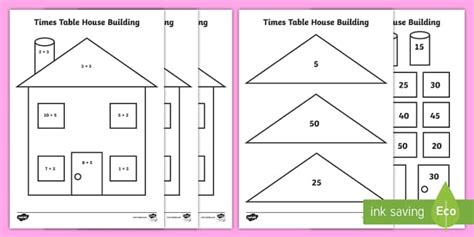 5 Times Table House Picture Building Activity
