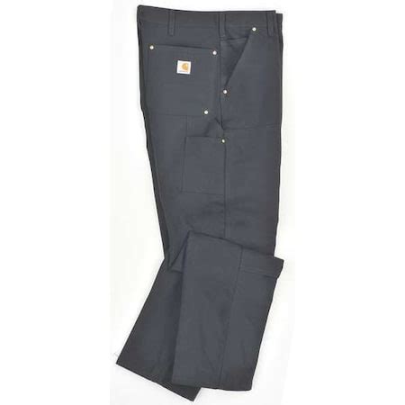 Carhartt Double Front Work Pants, Black, Size 48x32 B01 BLK 48 32 | Zoro