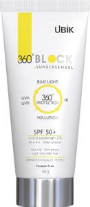 360 Block Sunscreen - SPF 50 PA+ Gel SPF 50+ Protection Against Blue ...