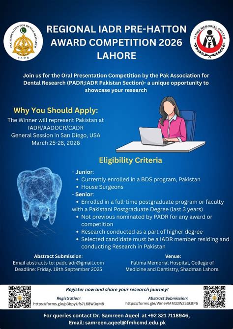 IADR Pre-Hatton Award Lahore Region, Fatima Memorial Hospital, Shaadman ...
