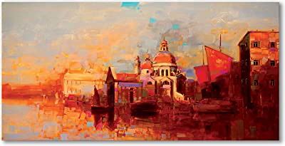 Tamatina Modern Art Canvas Painting | Varanasi by River Ganga ...