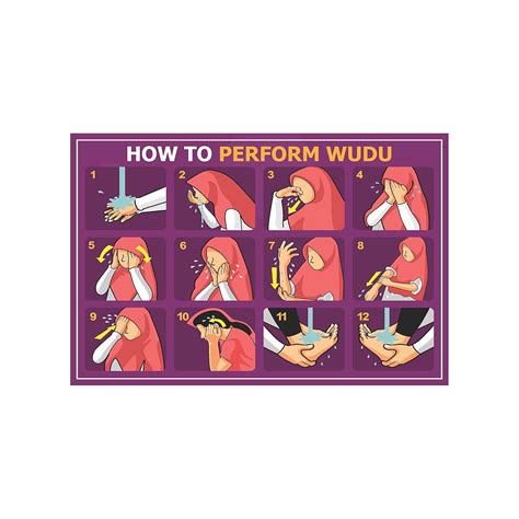 Anne Print Solutions® How to Perform wudu for Females Stickers Chart ...