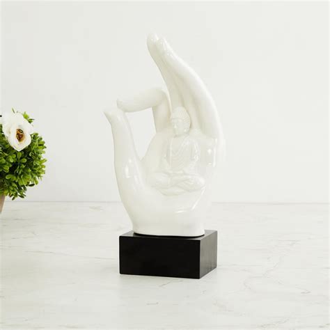 Buy Vitara Ceramic Buddha Hand Figurine from Home Centre at just INR 1599.0