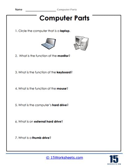 Computer Basics Worksheet 的图像结果