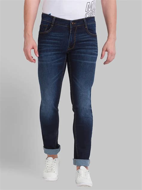 Men Blue Slim Tapered Fit Twill Cotton Blend Jeans – MyRaymond
