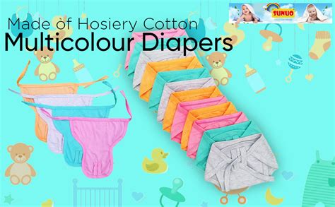 Buy Sunuo Washable Reusable Multicolour Hosiery Cotton Diapers,Nappy ...