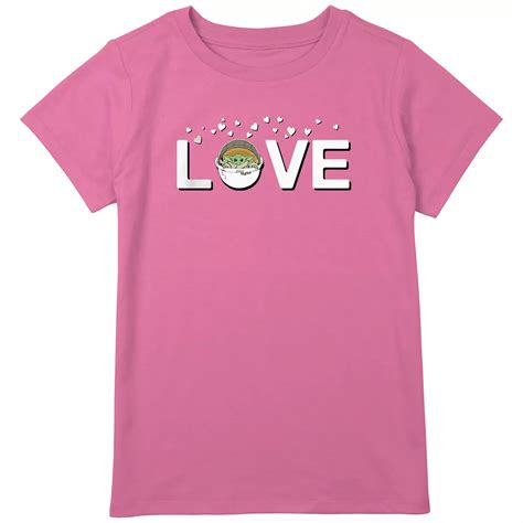 Girls Plus Size Star Wars The Mandalorian The Child Love And Hearts ...