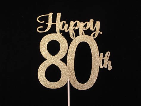80th Birthday Cake Topper Happy 80th Cake Topper 80th