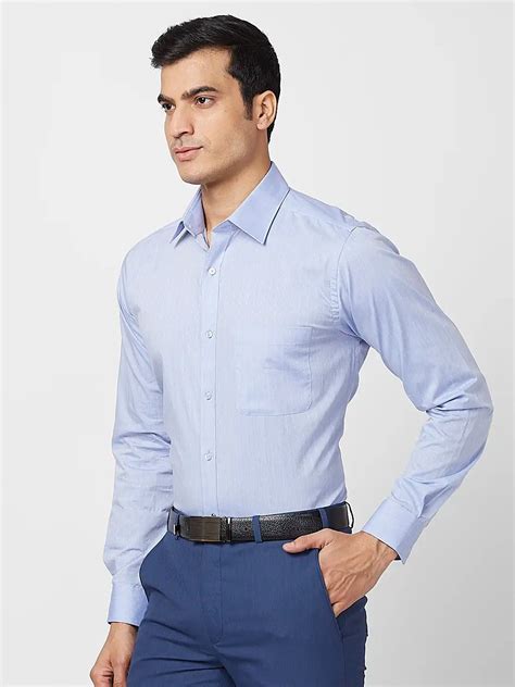 Raymond Men Blue Structure Slim Fit Cotton Shirt – MyRaymond