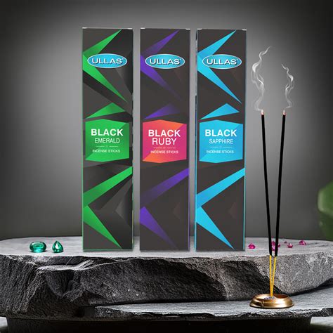 Ullas Black Series Agarbathi - Incense Sticks Pack of 3 - (100g per pa