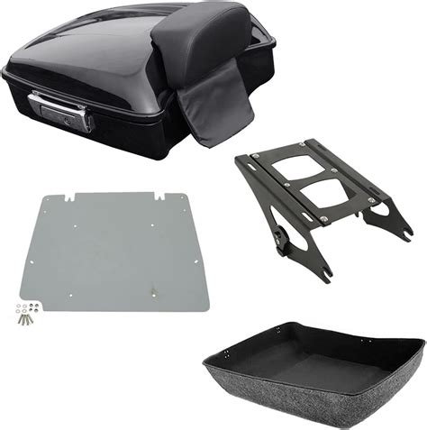 Buy TCMT Chopped Tour Pack Trunk Backrest 2 Up Mount Rack Base Plate ...