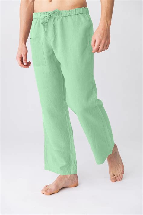 Men's linen pajama pants mint green | Linenshed