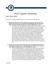Image result for Picot Question Worksheet