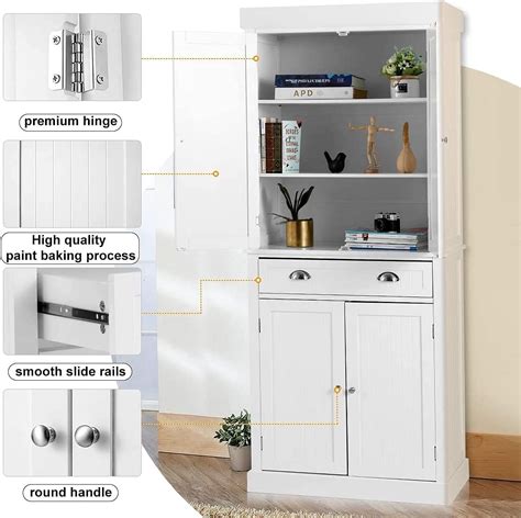 Buy MELLCOM Kitchen Pantry, 72” Freestanding Storage Cabinets with ...