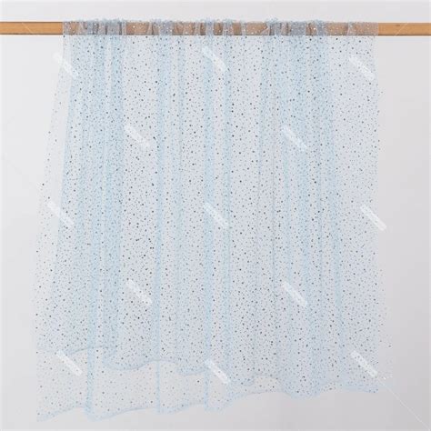 Rhinestones Beaded Light Steel Blue Soft Mesh Fabric - OneYard