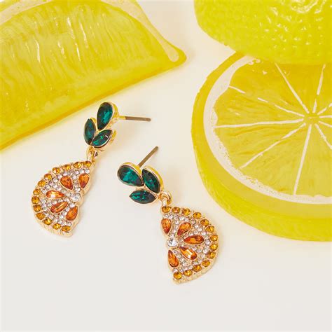 Buy Orange Orange Slice Drop Earring - Accessorize India