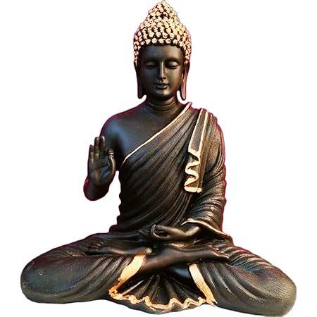 Buy ALILA Big Size Meditating Black Golden Buddha Idol Statue Showpiece ...