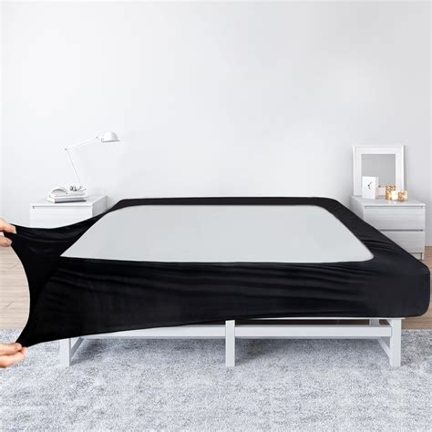 Amazon.com: Box Spring Cover Queen Size - Black Jersey Knit & Stretchy ...