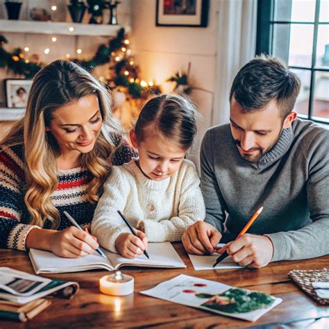 Family writing together at home | Premium AI-generated image