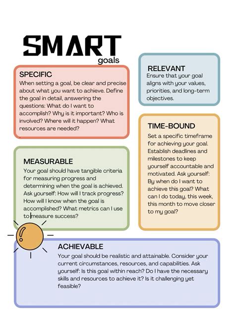 Free printable smart goal templates in pdf png and jpg formats – Artofit