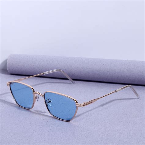 Buy Sunglassic Andreas Square Sunglasses - Unisex, Gold Blue, Medium Size