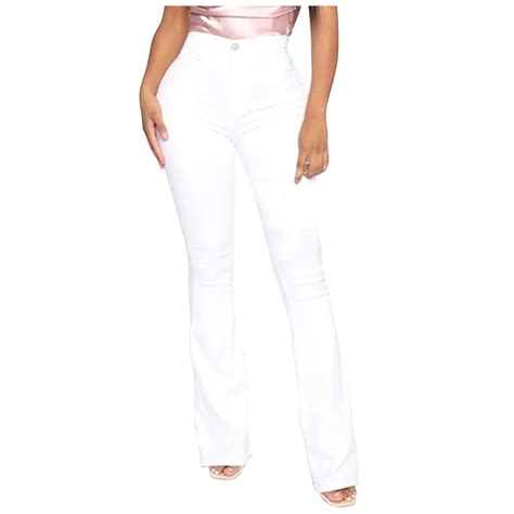 BXJX Women's Pants Jeans Slimming And Flared Classic High Waited Denim ...