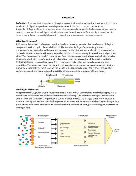 Biosensor - By S.S.Priyadharshini - BIOSENSOR Definition: A sensor that ...