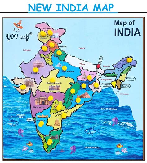 Buy WOODEN Educational Wooden Indian Puzzles with Multicolour Sticker ...