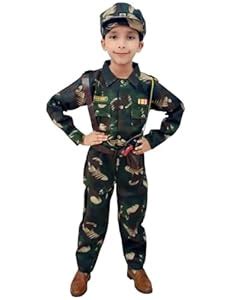 Buy BookMyCostume 6pcs Army Leaf Print Dress for Kids | Independence ...