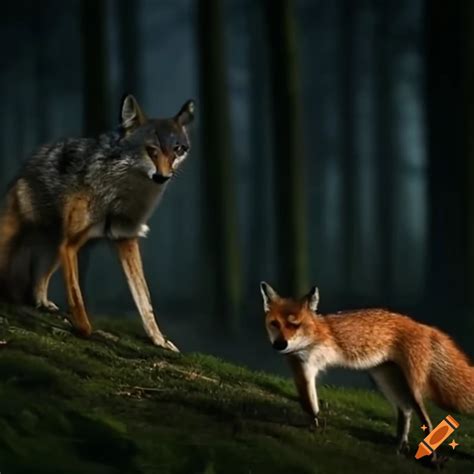 Wolf and beaver in the forest on Craiyon