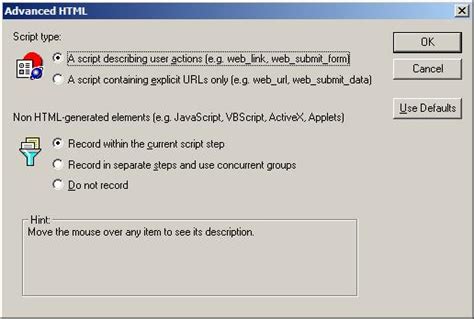 Image result for Load Runner Recording Options