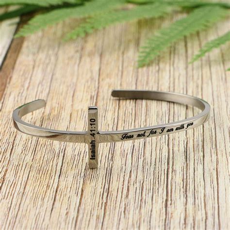 Buy Religious Rose Gold Bracelets for Women Girls Christian Cross Cuff ...