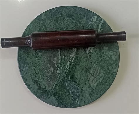 Buy Rajasthan Art Indian Green chakla belan for kitchen/Marble roti ...
