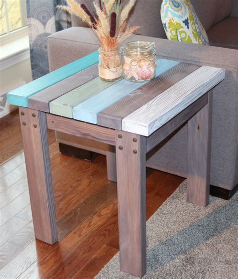 Coastal Decor End Table with Blue | Beach house furniture, Living room ...