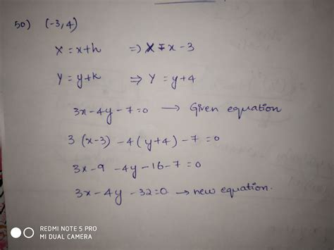 origin is shifted to the point (- 3, 4)without changing the direction ...