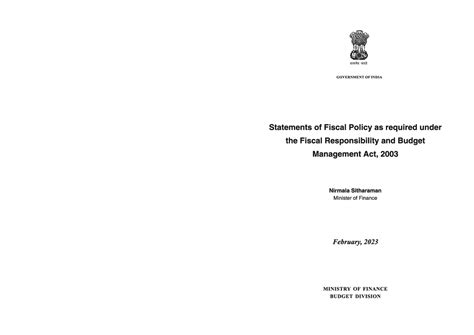 Frbm1 - Economics data summary 6 - Statements of Fiscal Policy as ...