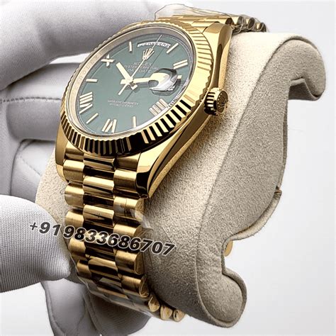 Rolex Day-Date 18kt Yellow Gold Green Dial 40mm Exact 1:1 Top Quality ...