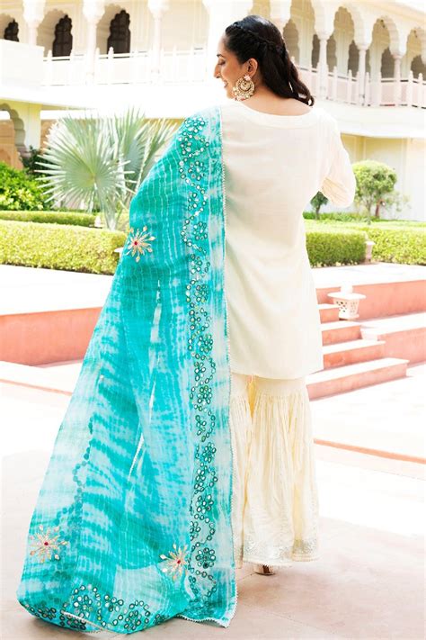 Mogra White Pin Tuck Kurta With Sharara & Dupatta – EverBloom