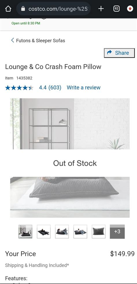 Massive "Crash" lounge pillow - last ones down to $89 : r/Costco