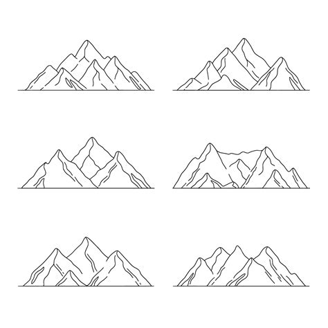 Premium Vector | Hand drawn mountain outline illustration