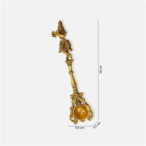 Buy 11" Brass Lord Krishna Pooja Hawan Spoon Online – Ethnic India ...